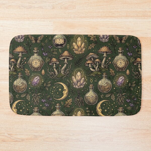 Artikelvorschau, Witchy Apothecary Potions Botanical Halloween Pattern entworfen und verkauft von wallpapersarts.