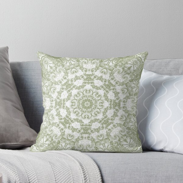 Item preview, Sage Green Intricate Linocut Mandala designed and sold by Kelly Dietrich Mandala & Fractal Art.