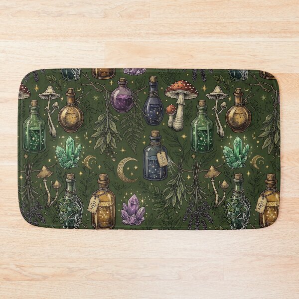 Artikelvorschau, Witchy Apothecary Potions Botanical Halloween Pattern entworfen und verkauft von wallpapersarts.