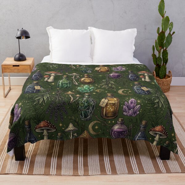 Artikelvorschau, Witchy Apothecary Potions Botanical Halloween Pattern entworfen und verkauft von wallpapersarts.