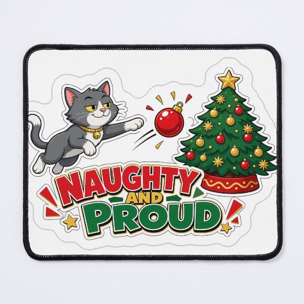 Item preview, Naughty and Proud Cat Christmas Sticker designed and sold by kilat42.