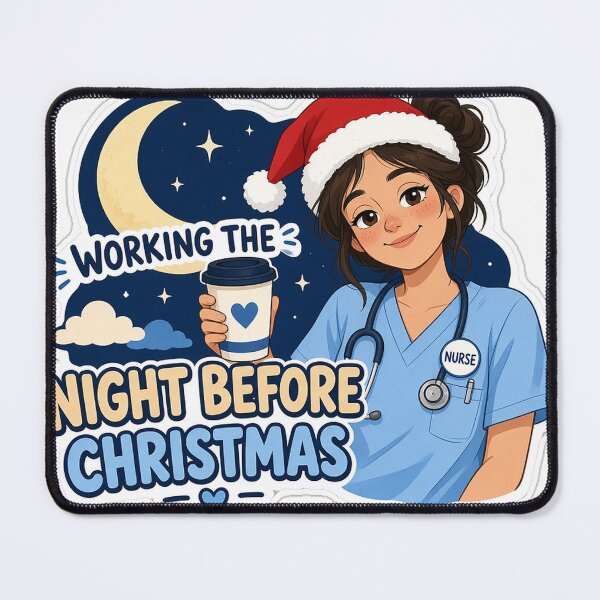 Item preview, Working the Night Before Christmas Nurse Sticker designed and sold by kilat42.