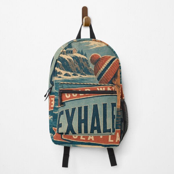 Item preview, Exhale And Get In Cold Water Swimmer Breath Retro Emblem designed and sold by BoosterShop.