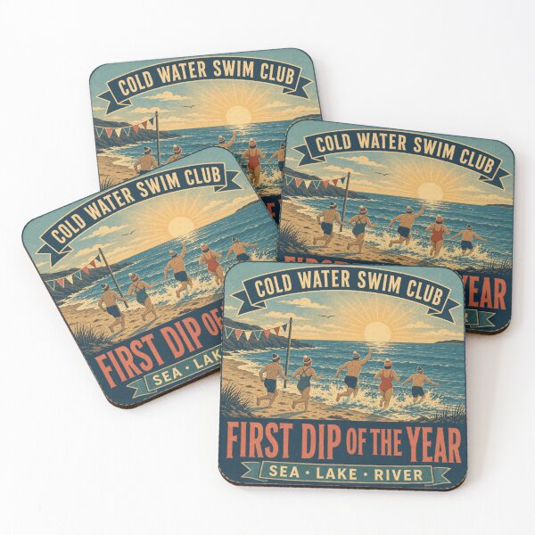 Item preview, First Dip Of The Year New Years Day Swim Retro Seaside Badge designed and sold by BoosterShop.