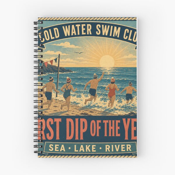 Item preview, First Dip Of The Year New Years Day Swim Retro Seaside Badge designed and sold by BoosterShop.