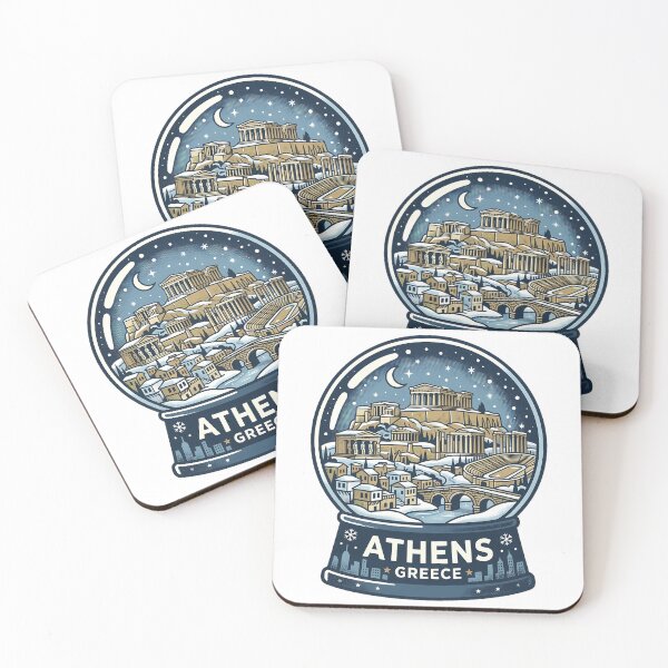 Item preview, Vintage Athens 2 Snow Globe Travel Badge designed and sold by k3rstman1.