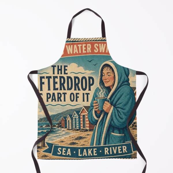 Item preview, The Afterdrop Is Part Of It Winter Swimming Funny Retro Badge designed and sold by BoosterShop.