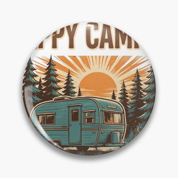 Item preview, Happy Camper Retro Camper Trailer Sunset designed and sold by Dudas Garage & Outdoors.