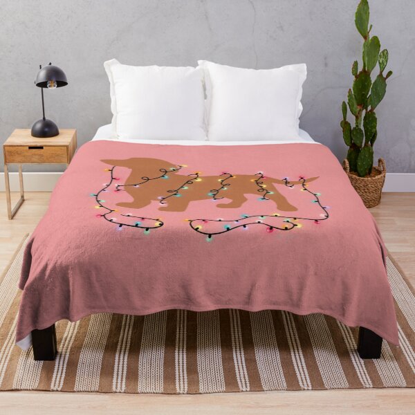 Item preview, Dachshund with Christmas lights pink designed and sold by Ana Gorozpe.