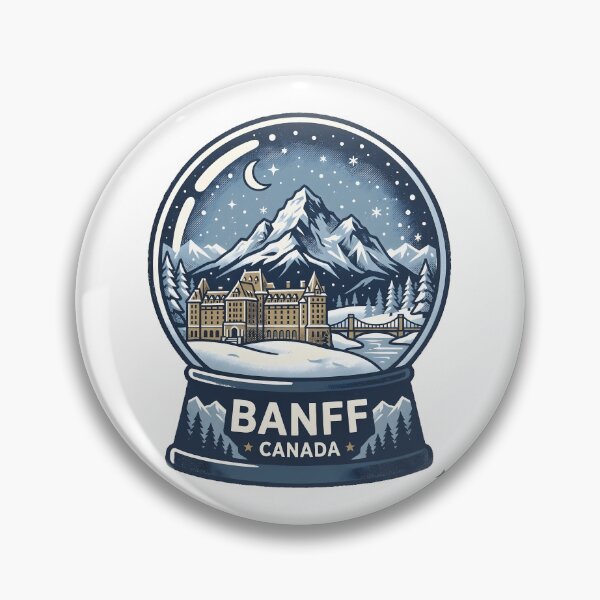 Item preview, Vintage Banff Snow Globe Travel Badge designed and sold by k3rstman1.