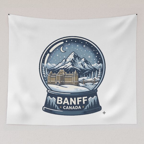 Item preview, Vintage Banff Snow Globe Travel Badge designed and sold by k3rstman1.