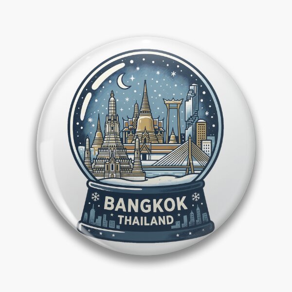 Item preview, Vintage Bangkok Snow Globe Travel Badge designed and sold by k3rstman1.