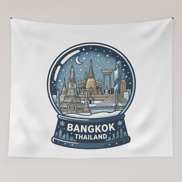 Item preview, Vintage Bangkok Snow Globe Travel Badge designed and sold by k3rstman1.