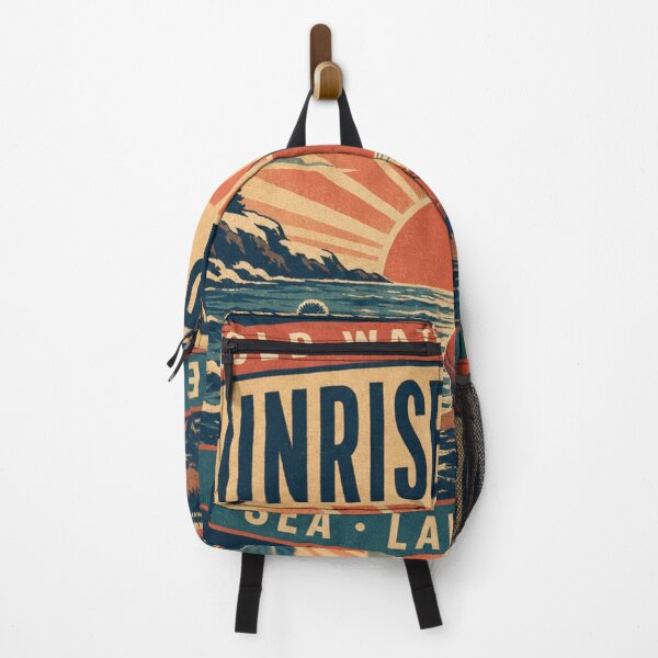 Item preview, Sunrise Dip Crew Sunrise Swim Group Retro Travel Poster Badge designed and sold by BoosterShop.