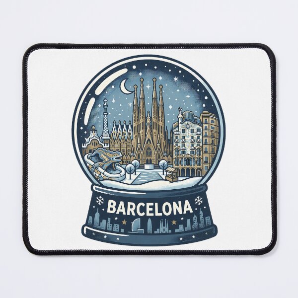 Item preview, Vintage Barcelona Snow Globe Travel Badge designed and sold by k3rstman1.