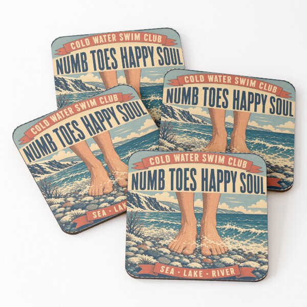 Item preview, Numb Toes Happy Soul Ice Swimming Cold Feet Retro Badge designed and sold by BoosterShop.
