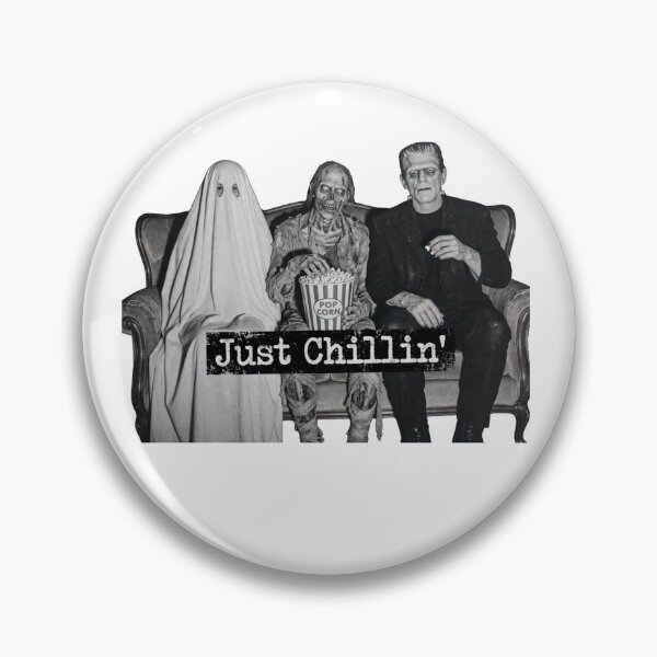 Item preview, Just Chillin Funny Classic Horror Monsters Movie Night Vintage designed and sold by inkfluenceart.