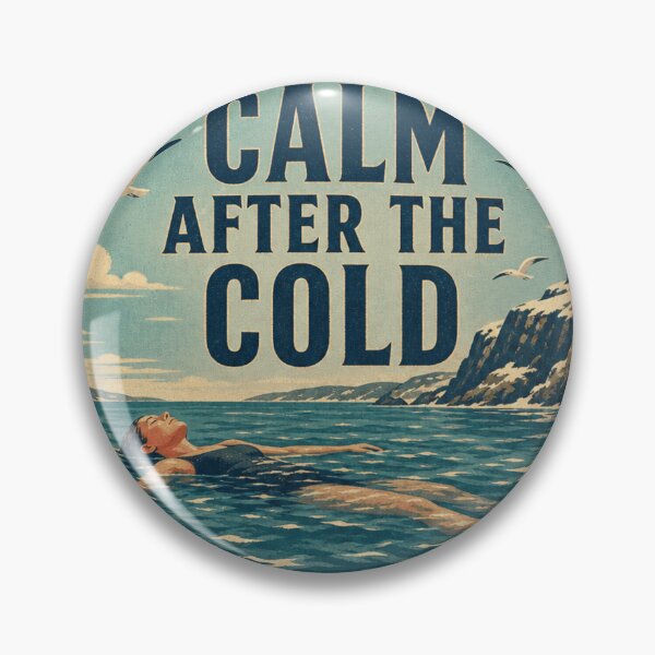 Artikelvorschau, Calm After The Cold Freiwasserschwimmen Treiben Retro Emblem entworfen und verkauft von BoosterShop.