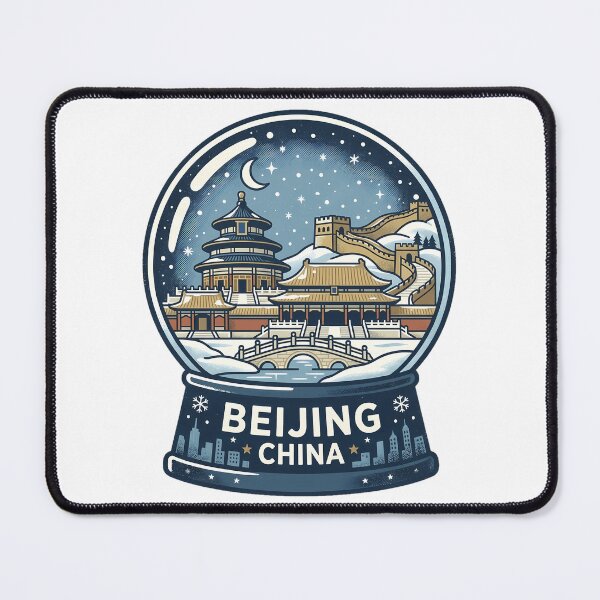 Item preview, Vintage Beijing Snow Globe Travel Badge designed and sold by k3rstman1.