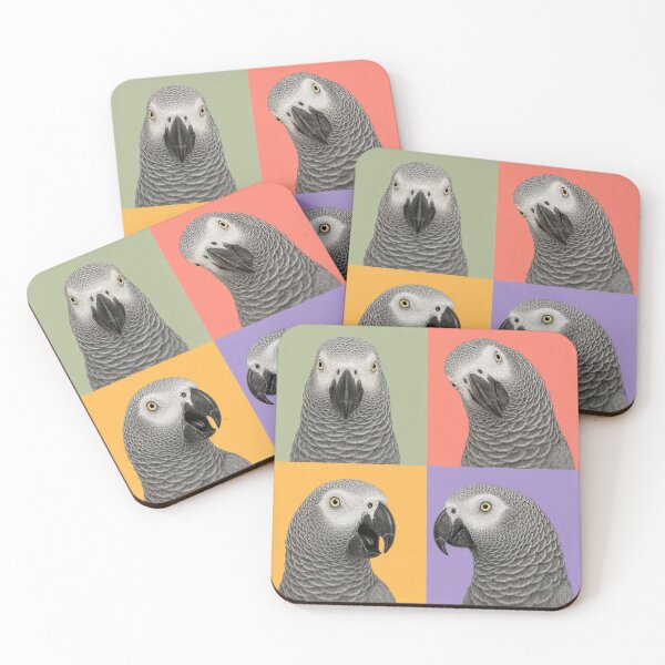 Item preview, African Grey Parrot Faces – Smart Bird, Big Personality designed and sold by pixiedustpaint.