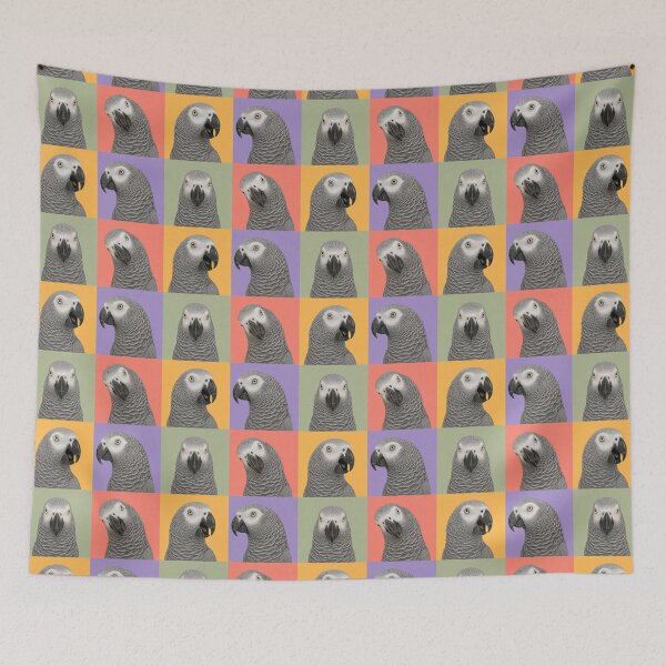 Item preview, African Grey Parrot Faces – Smart Bird, Big Personality designed and sold by pixiedustpaint.
