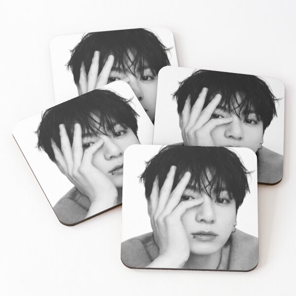 Item preview, BTS Jungkook Jeon Jungkook Black and White Aesthetic Portrait Close Up designed and sold by Mooncreates7.