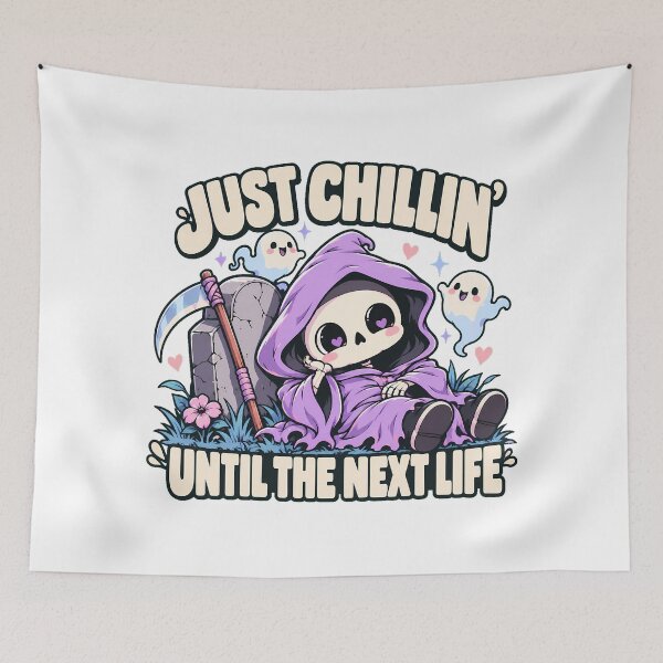 Item preview, Kawaii Grim Reaper Just Chillin Till Next Life designed and sold by chattsuede.