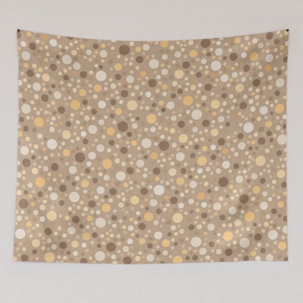 Aperçu de l'œuvre Champagne Pebble Mosaic – Warm Beige and Caramel Polka Dot Pattern créée et vendue par HO•Designs.