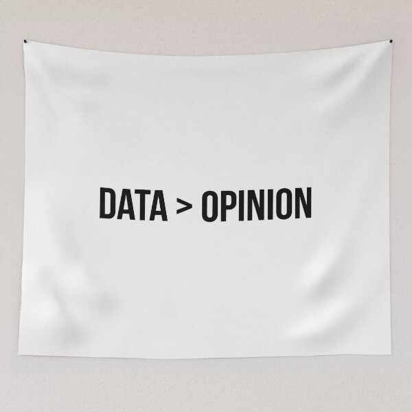 Item preview, Data Over Opinion - Minimalist Tech & Analyst Quote Art designed and sold by Pollock.
