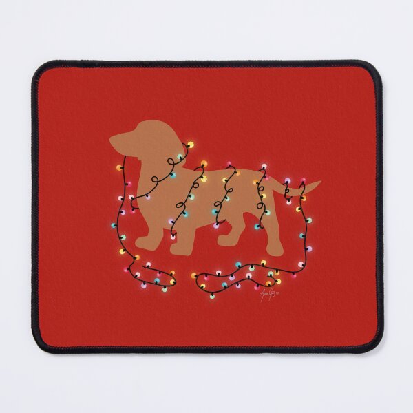 Item preview, Dachshund and Christmas lights red designed and sold by Ana Gorozpe.
