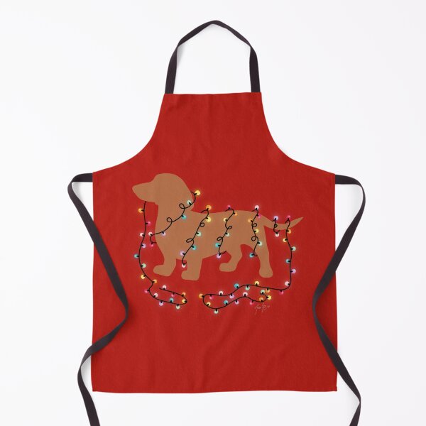 Item preview, Dachshund and Christmas lights red designed and sold by Ana Gorozpe.