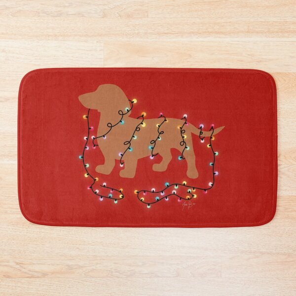 Item preview, Dachshund and Christmas lights red designed and sold by Ana Gorozpe.