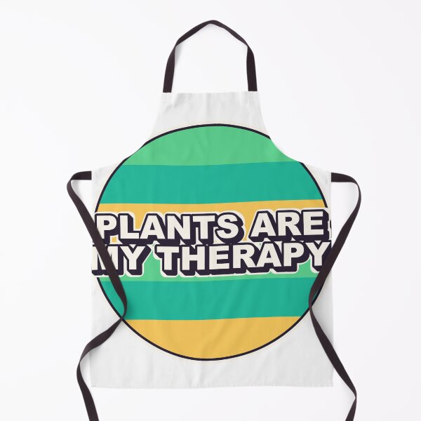 Aperçu de l'œuvre Autocollant pour t-shirt rétro humoristique « Les plantes sont ma thérapie » créée et vendue par Alphakenon.