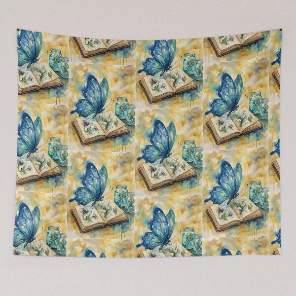 Item preview, Blue Butterfly Botanical Illustrator designed and sold by PictoVibe.