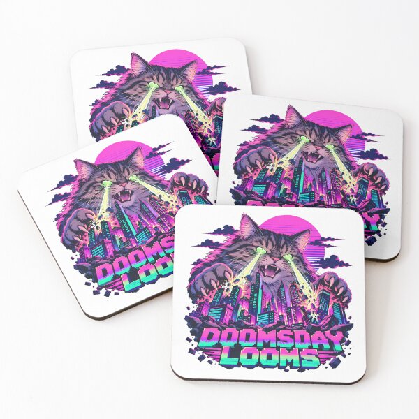 Item preview, Synthwave Cat Doomsday Looms Laser Eyes designed and sold by chattsuede.