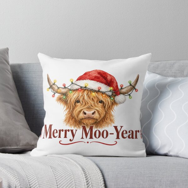 Item preview, Merry Moo-Year Highland Cow Christmas designed and sold by Artful-inks.