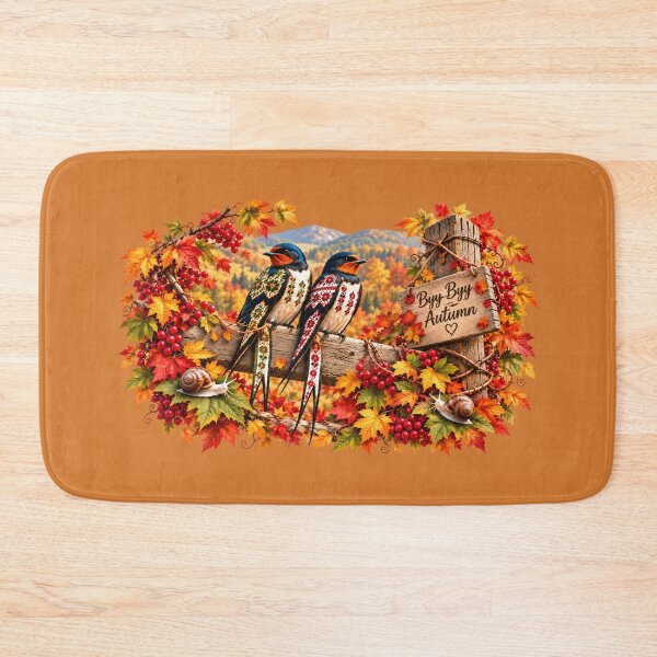 Item preview, Embroidered Swallows Autumn Farewell designed and sold by DansCreations42.