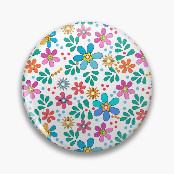Item preview, Bright floral multicolored pattern retro sixties designed and sold by fuzzyfox.