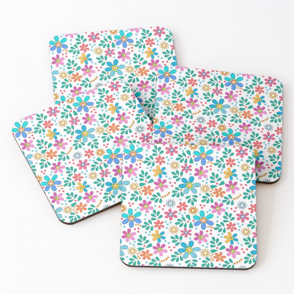 Item preview, Bright floral multicolored pattern retro sixties designed and sold by fuzzyfox.