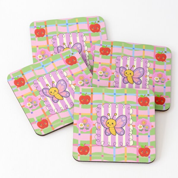 Item preview, Cute Kawaii Butterfly Apple Pattern designed and sold by Azurart2.