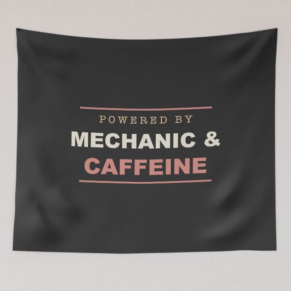 Item preview, Powered By Mechanic & Caffeine - Mechanic designed and sold by RetroThreadWorks.