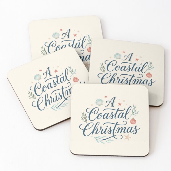Item preview, A Coastal Christmas – Beach Christmas Typography Holiday Design designed and sold by Sea Gem.
