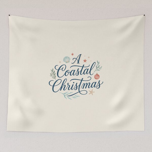 Item preview, A Coastal Christmas – Beach Christmas Typography Holiday Design designed and sold by Sea Gem.