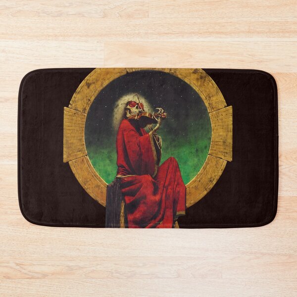 Item preview, Skeletal Musician in Red Robe Circular Frame Art designed and sold by FeatherTaleInk.