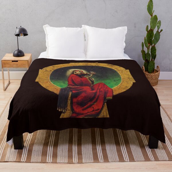 Item preview, Skeletal Musician in Red Robe Circular Frame Art designed and sold by FeatherTaleInk.