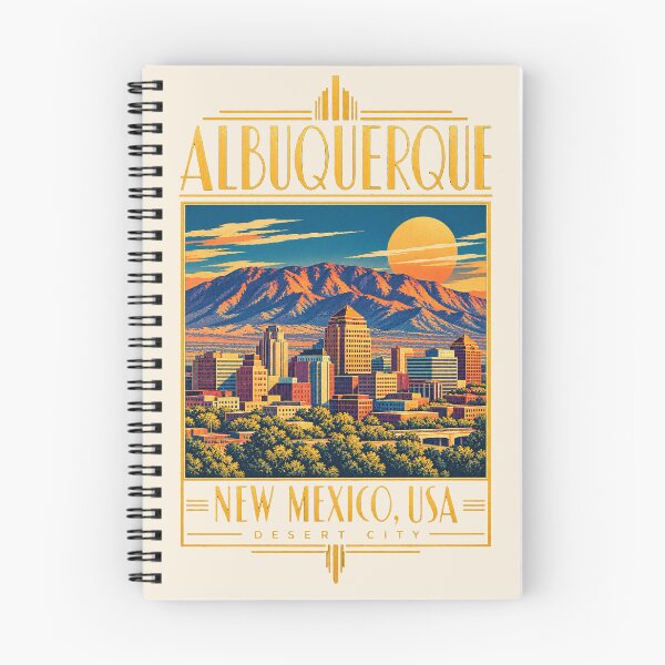 Item preview, Albuquerque, New Mexico, USA [Art Deco Illustration] designed and sold by elektronen.
