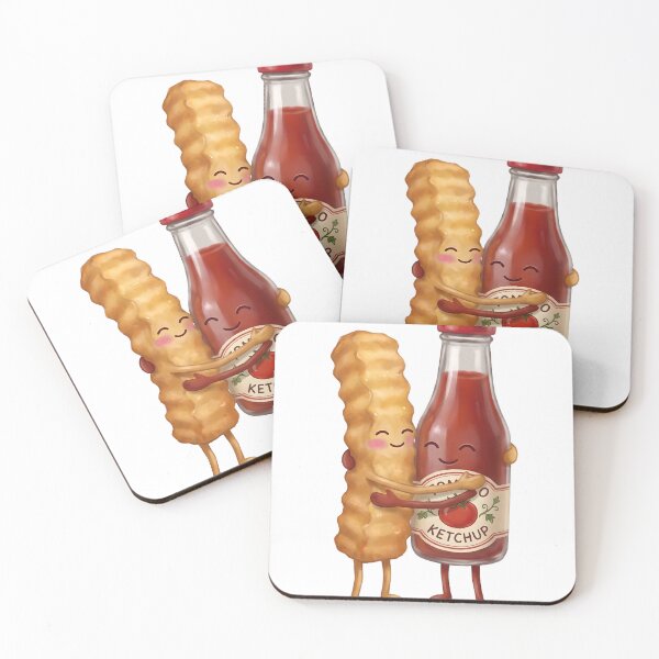 Item preview, Fry-nds Forever – Cute French Fry and Ketchup Hug designed and sold by Tiago Moller.