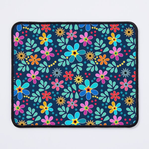 Item preview, Bright floral multicolored pattern retro sixties designed and sold by fuzzyfox.