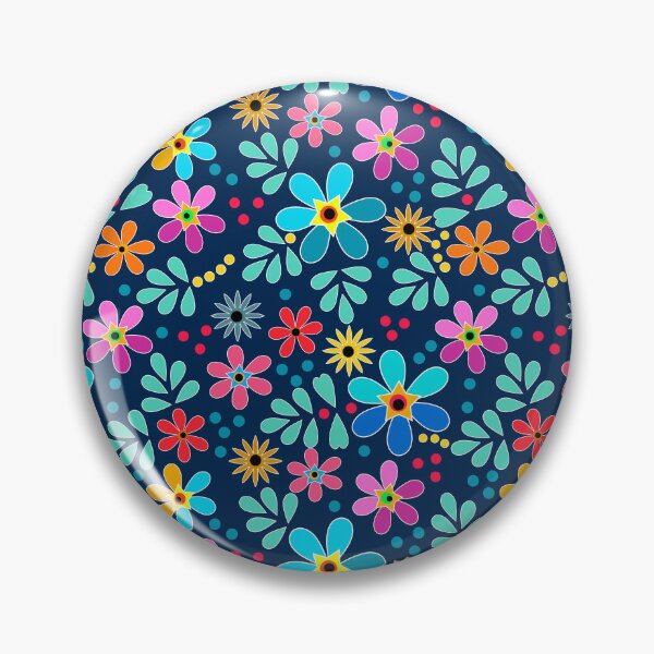 Item preview, Bright floral multicolored pattern retro sixties designed and sold by fuzzyfox.
