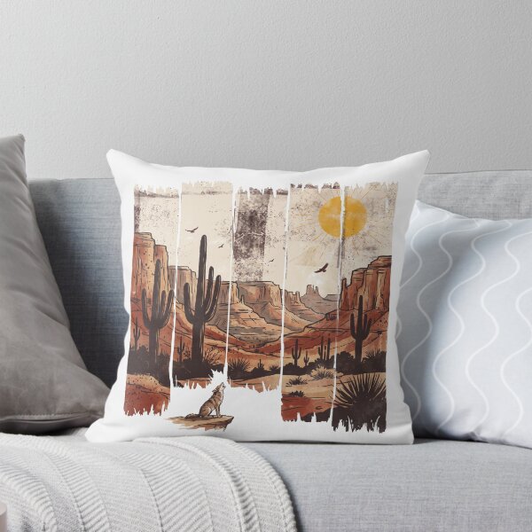 Item preview, Desert Canyon, Howling Coyote, Distressed, Wild West, Vintage designed and sold by m.mmado.